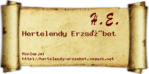 Hertelendy Erzsébet névjegykártya